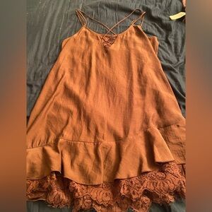Melrose and Market Lace Trim Cami Slip Dress in Terracotta